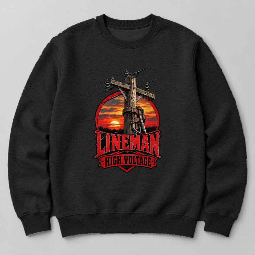Lineman High Voltage Sweatshirt in Black
