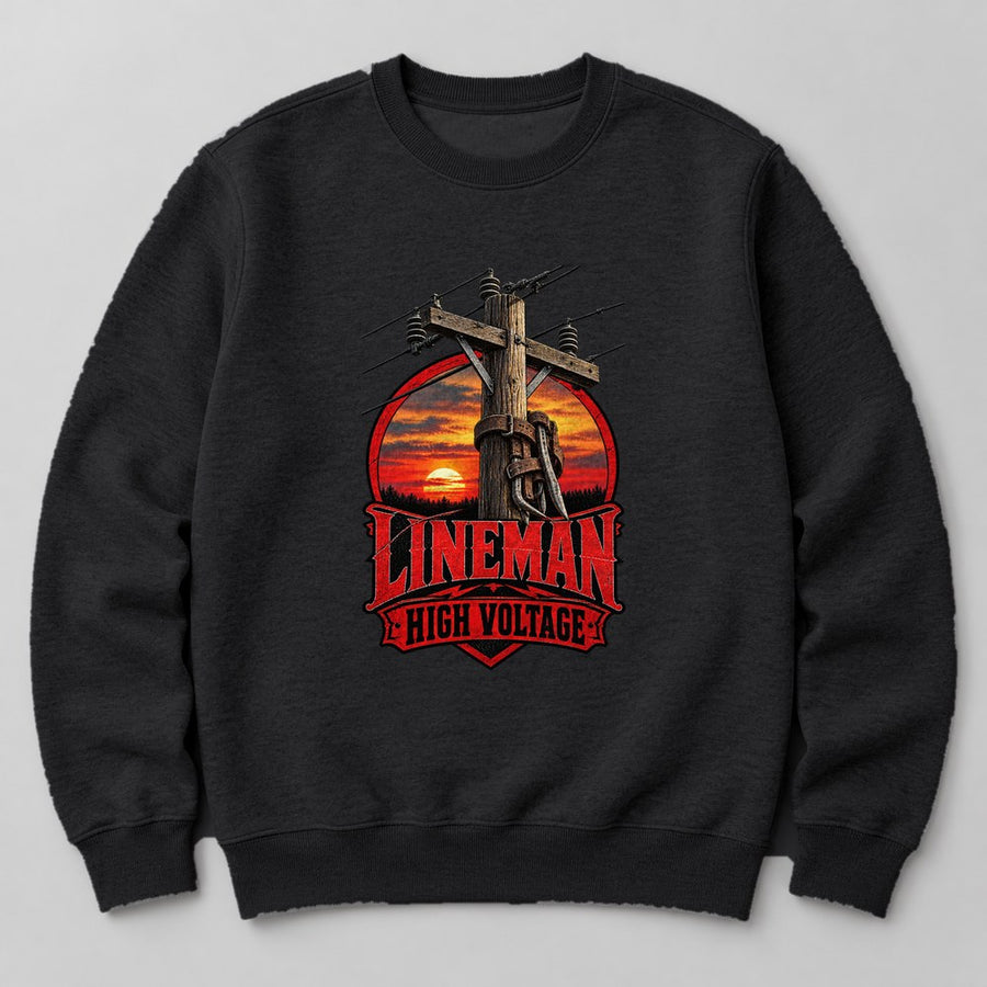 Lineman High Voltage Sweatshirt in Black