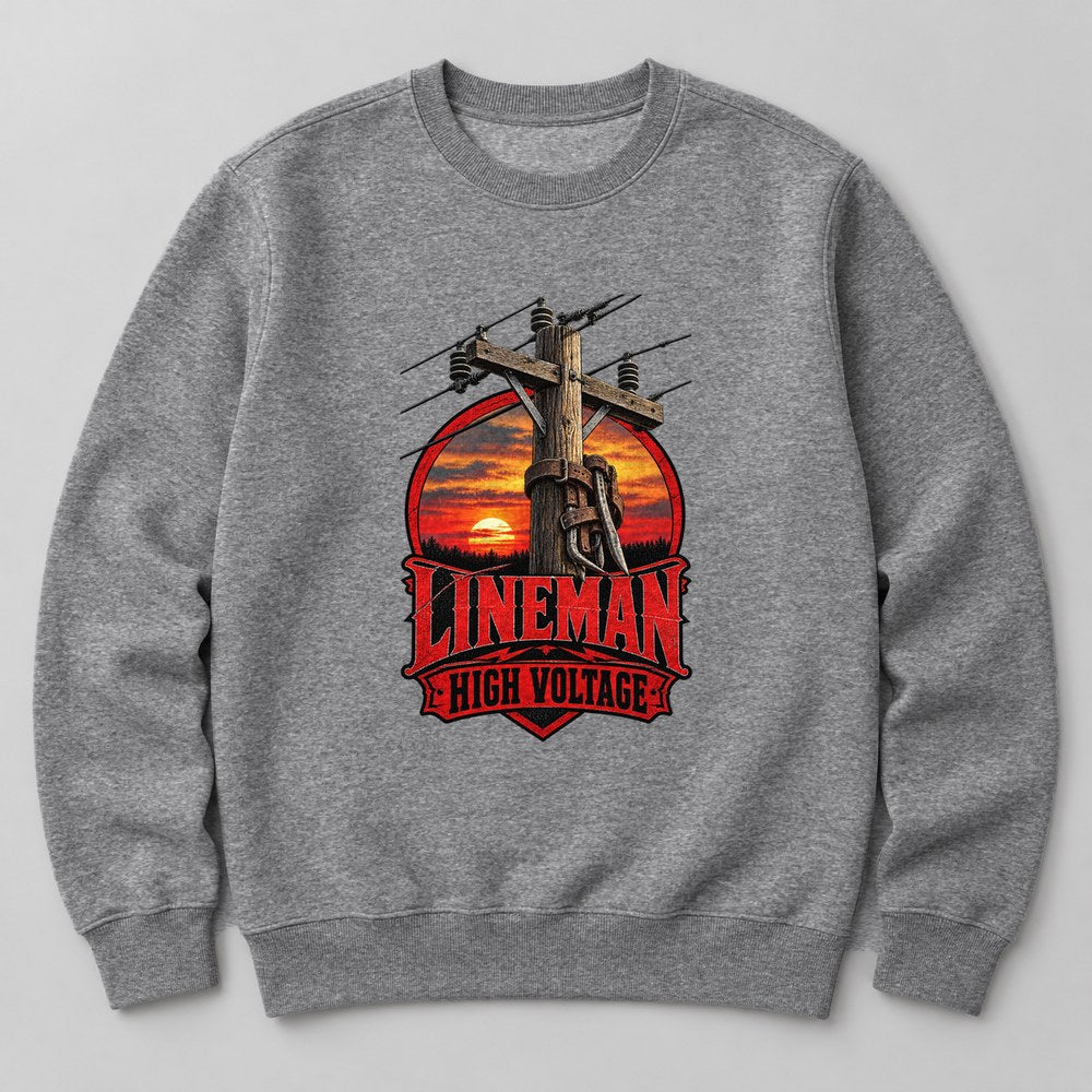 Lineman High Voltage Sweatshirt in Heather Grey