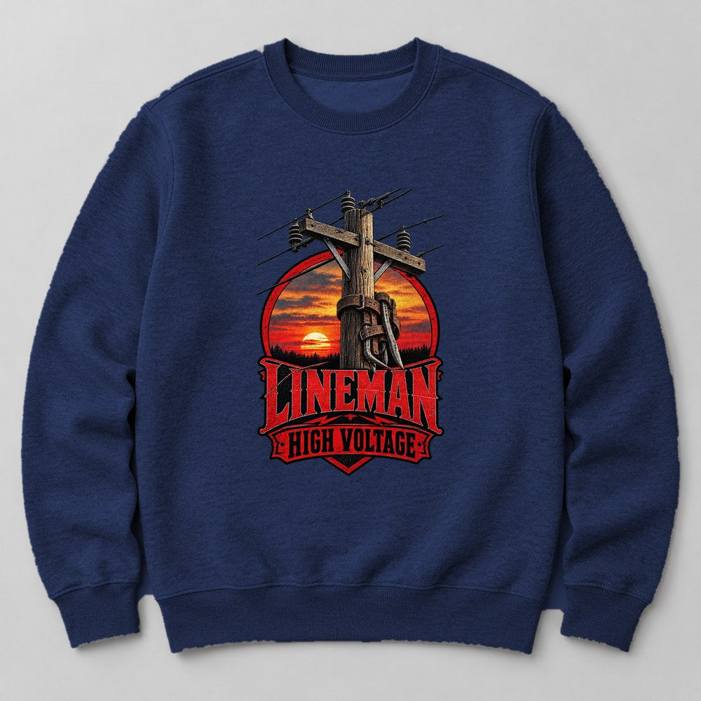 Lineman High Voltage Sweatshirt in Navy