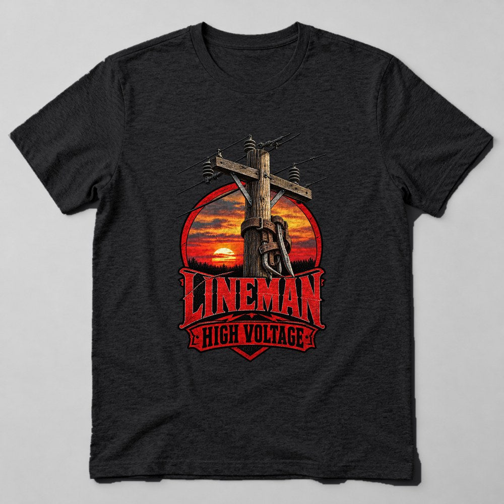 Lineman High Voltage T-Shirt in Black