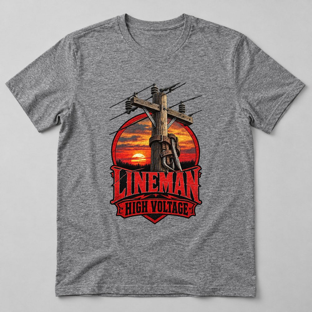 Lineman High Voltage T-Shirt in Heather Grey