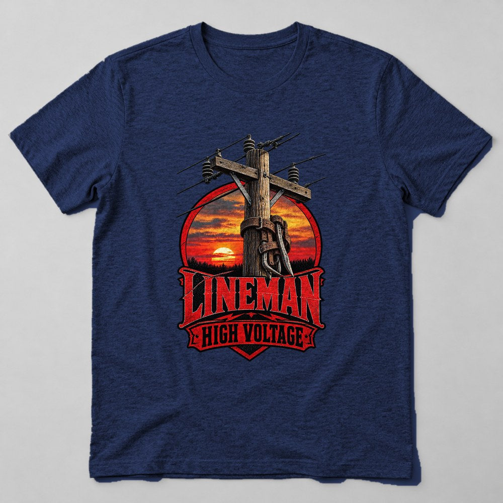 Lineman High Voltage T-Shirt in Navy