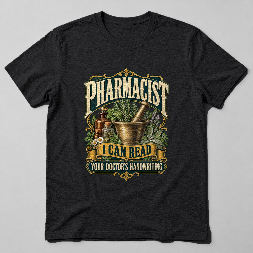 Pharmacist I Can Read Your Doctor's Handwriting T-Shirt in Black