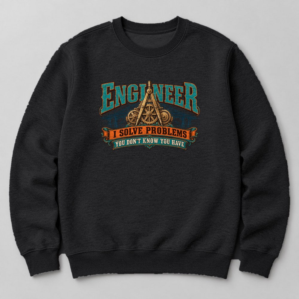 Engineer I Solve Problems You Don't Know You Have Sweatshirt in Black