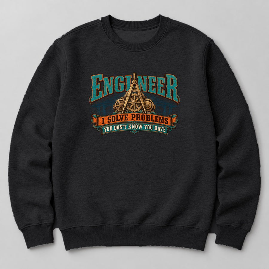 Engineer I Solve Problems You Don't Know You Have Sweatshirt in Black