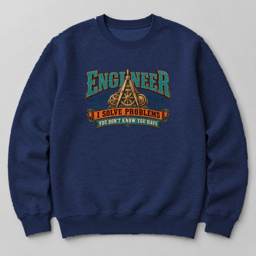 Engineer I Solve Problems You Don't Know You Have Sweatshirt in Navy