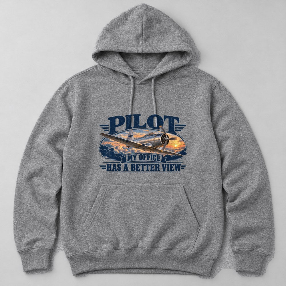 Pilot my Office Has a Better View Hoodie in Heather Grey