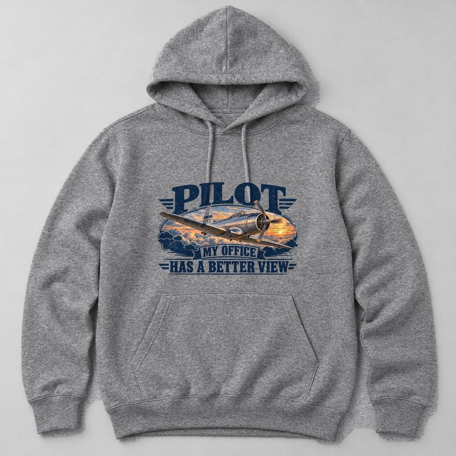 Pilot my Office Has a Better View Hoodie in Heather Grey