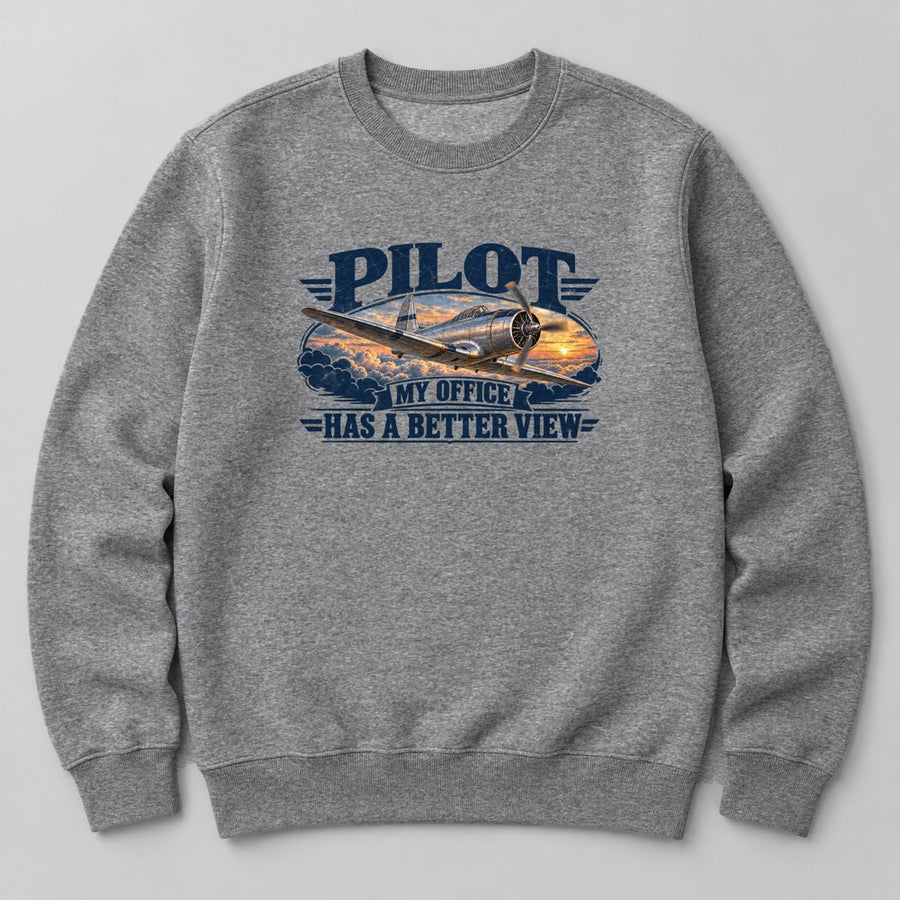 Pilot my Office Has a Better View Sweatshirt in Heather Grey