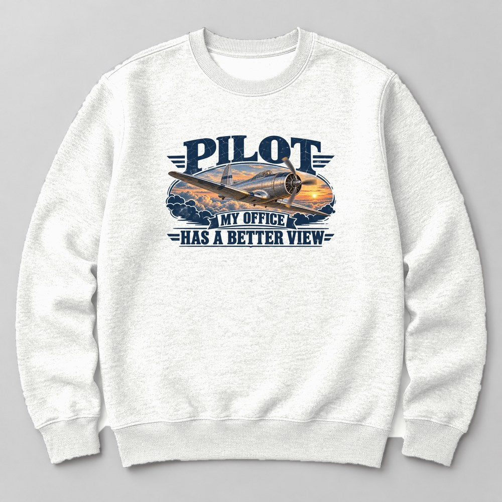Pilot my Office Has a Better View Sweatshirt in White
