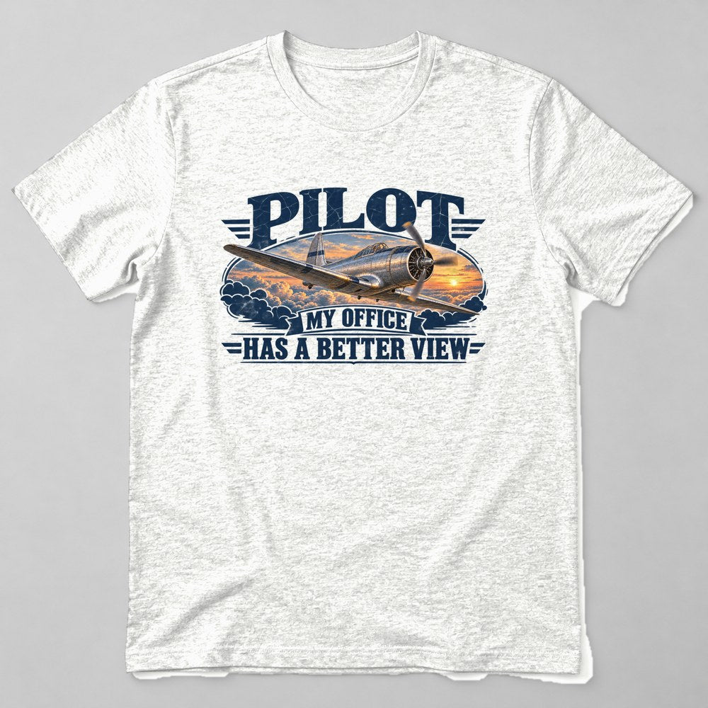 Pilot my Office Has a Better View T-Shirt in White