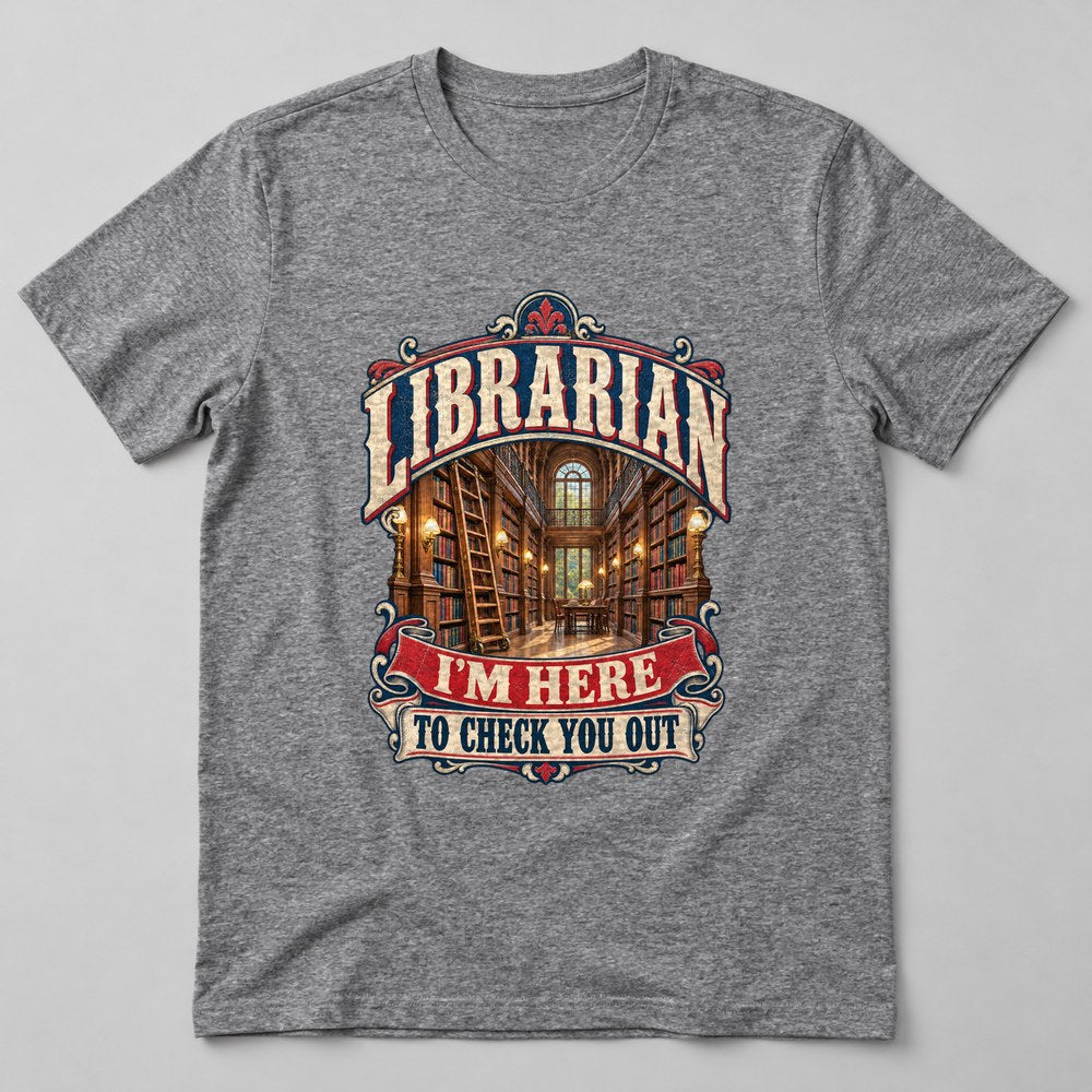 I'm Here to Check You Out t-shirt in Athletic Heather