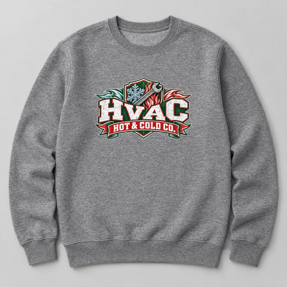 Hvac Hot & Cold Co. Sweatshirt in Heather Grey