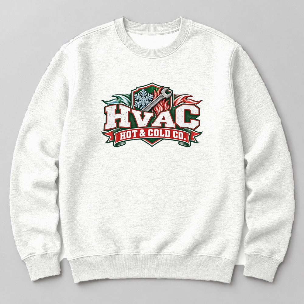 Hvac Hot & Cold Co. Sweatshirt in White