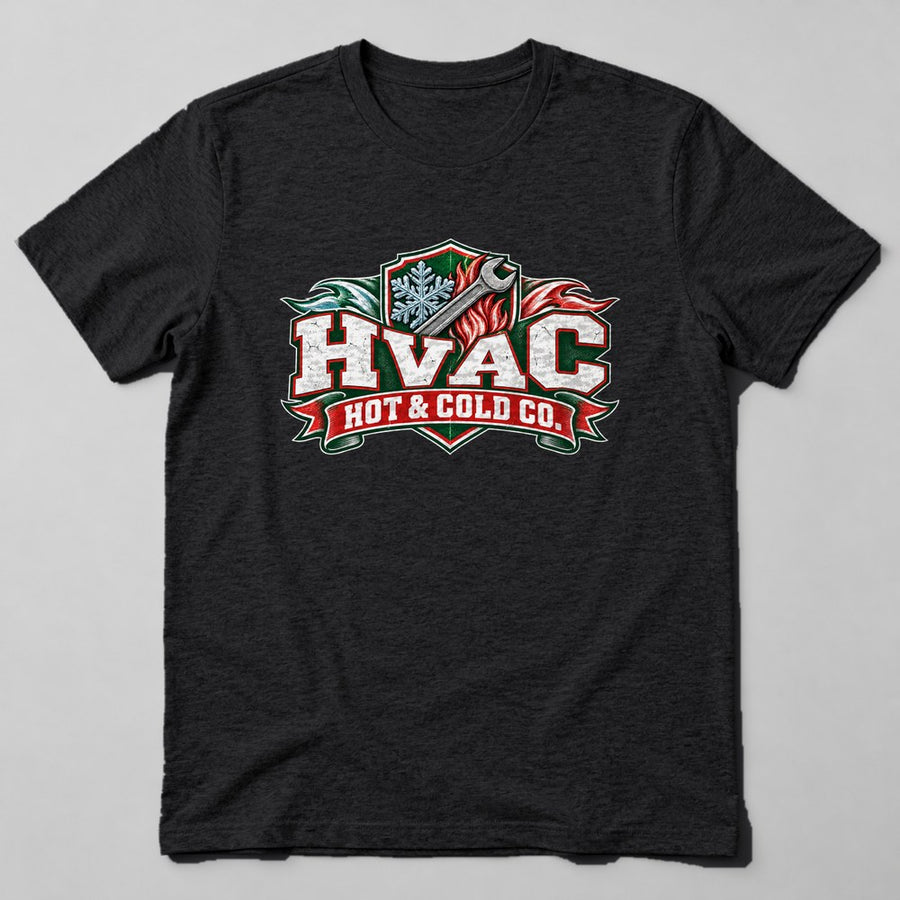 Hvac Hot & Cold Co. T-Shirt in Black