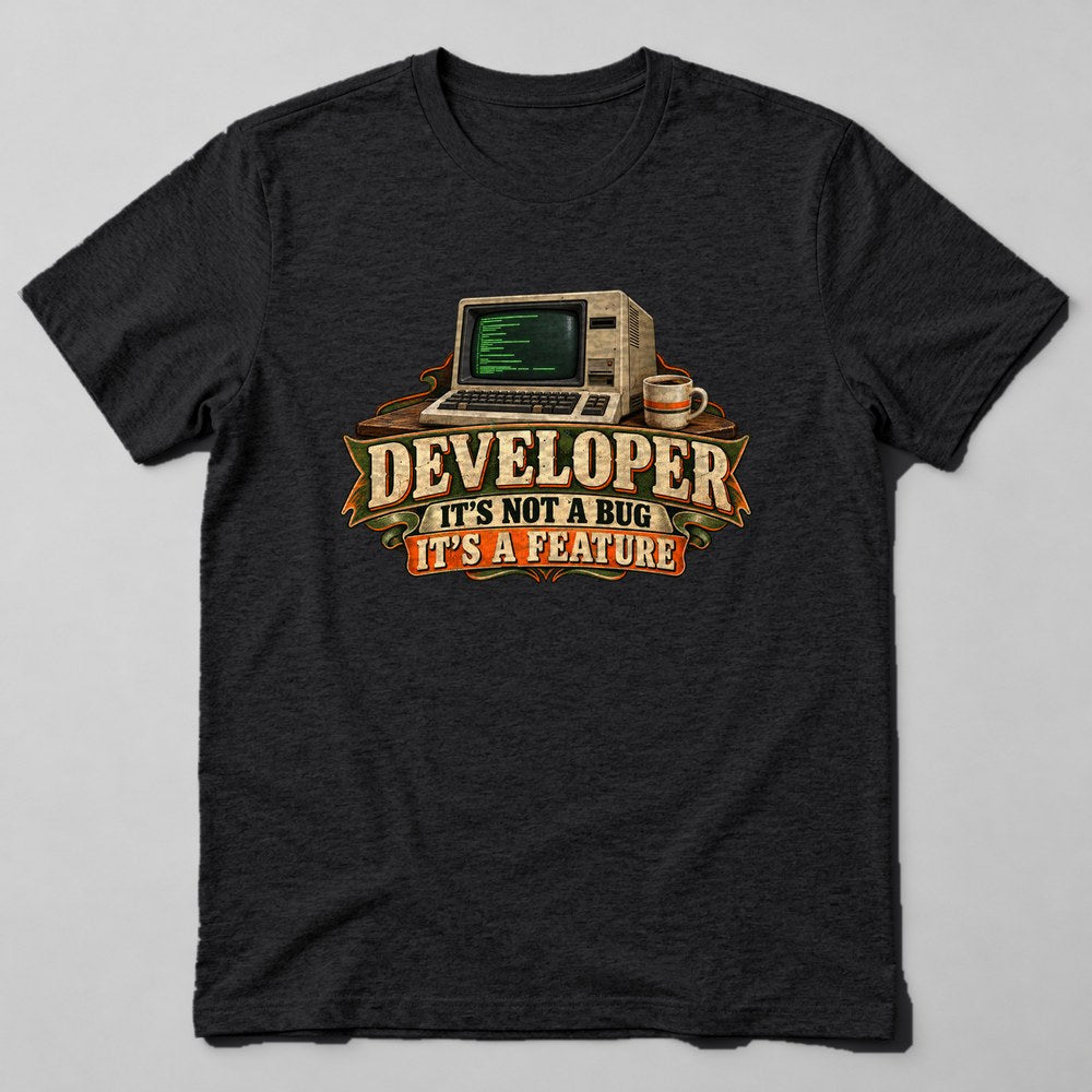 Developer It's Not a Bug It's a Feature T-Shirt in Black