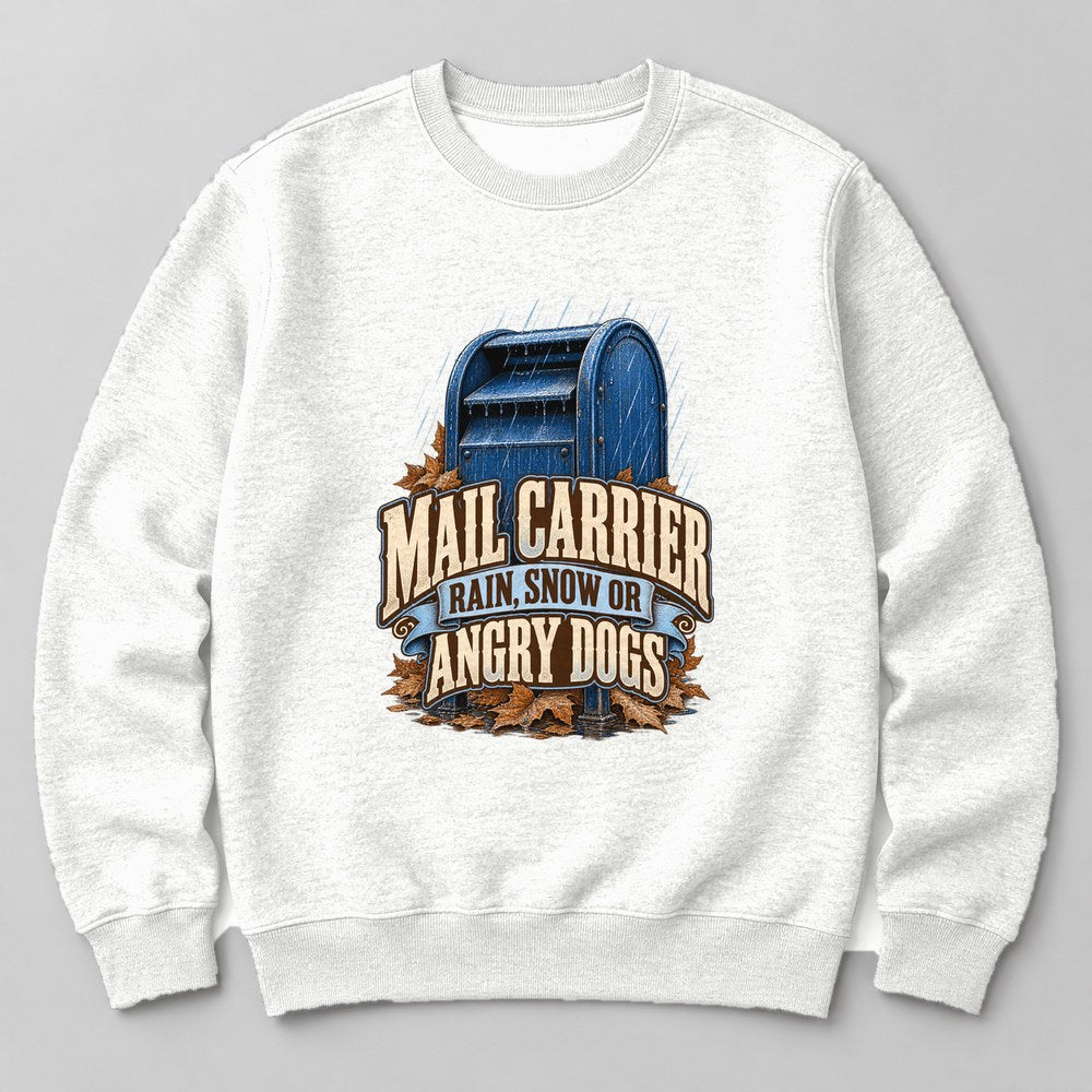Mail Carrier Rain, Snow or Angry Dogs Sweatshirt in White