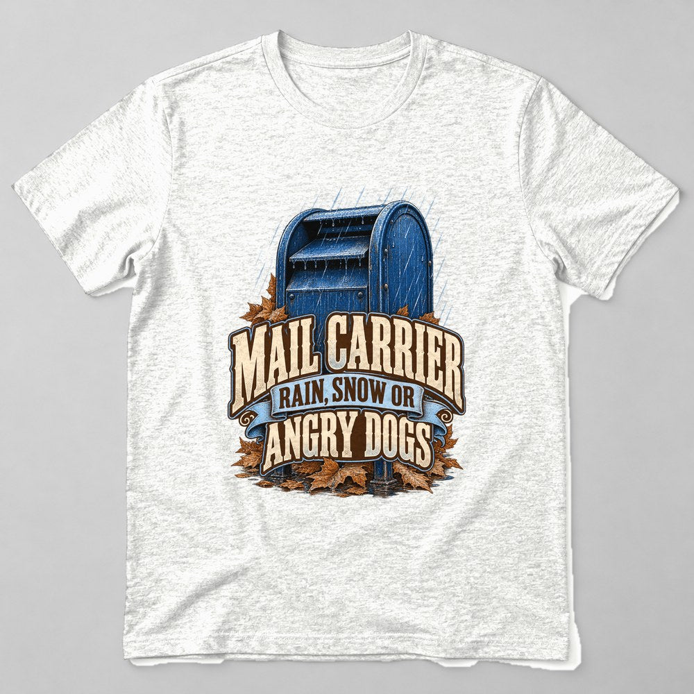 Mail Carrier Rain, Snow or Angry Dogs T-Shirt in White
