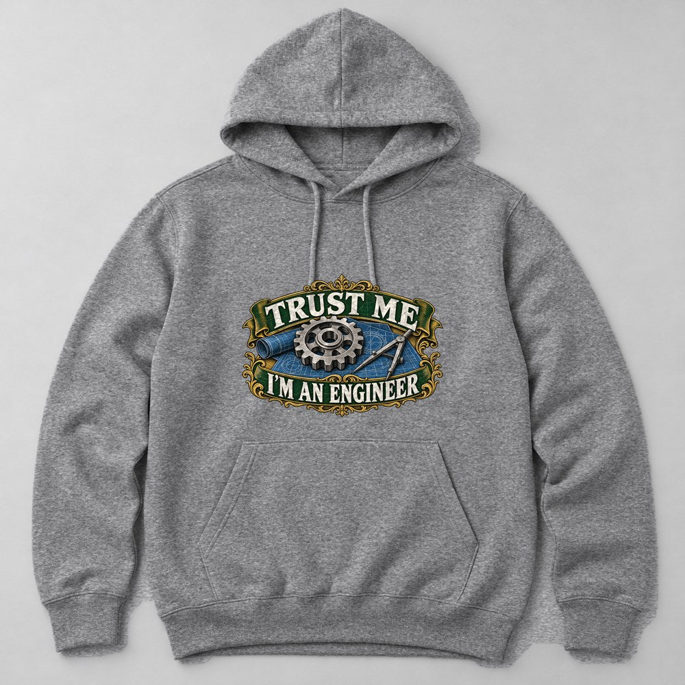 Trust Me I'm an Engineer Hoodie in Heather Grey