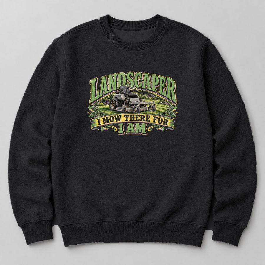 Landscaper I Mow There for I Am Sweatshirt in Black