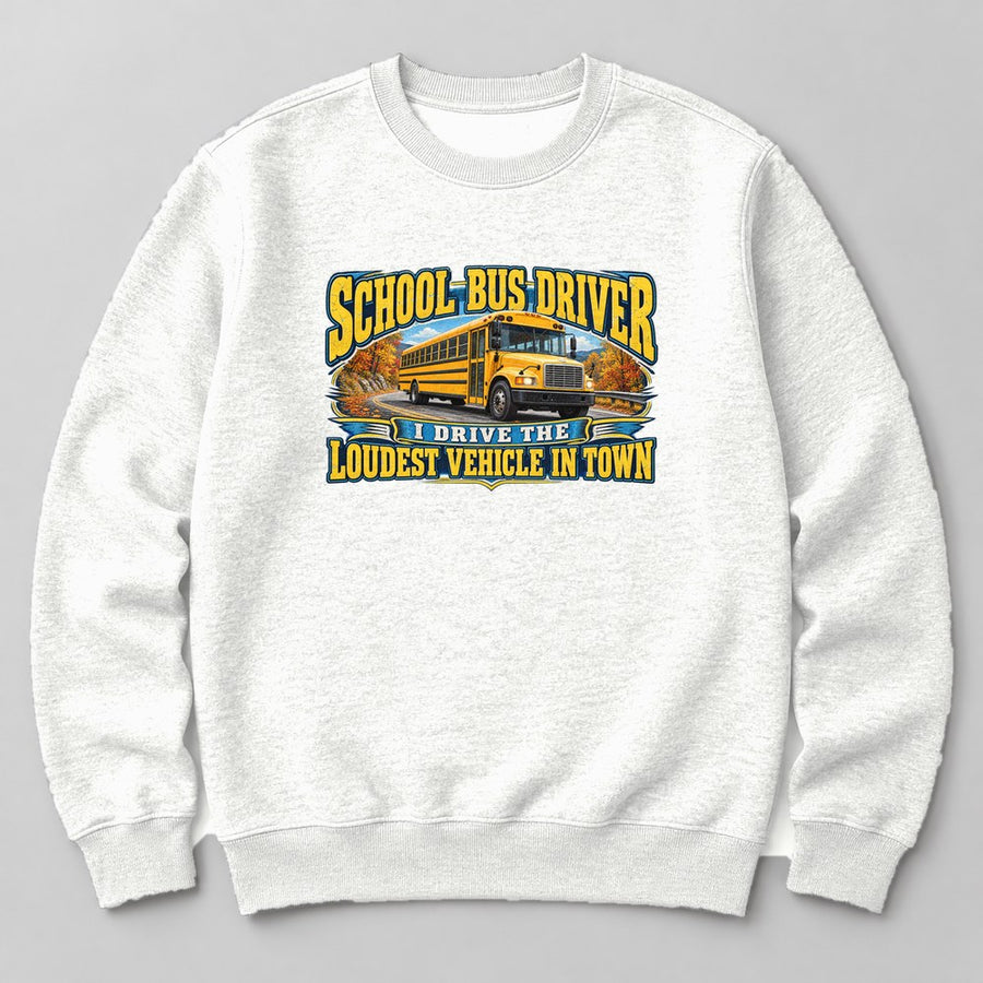 School Bus Driver crewneck sweatshirt in White