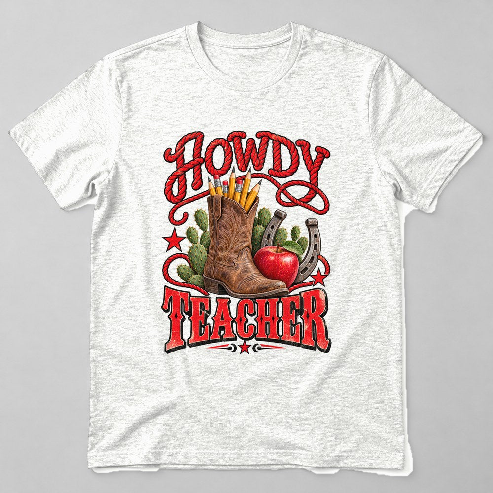 Howdy Teacher T-Shirt in White