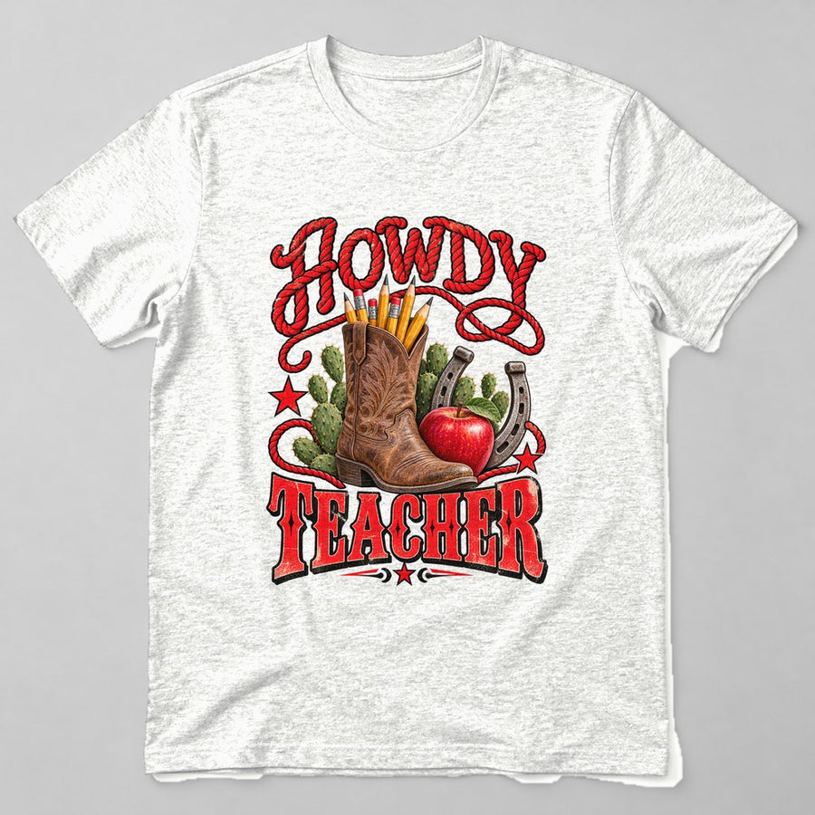 Howdy Teacher t-shirt in White