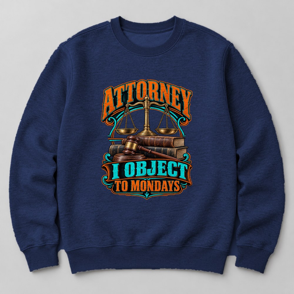 Attorney I Object to Mondays Sweatshirt in Navy