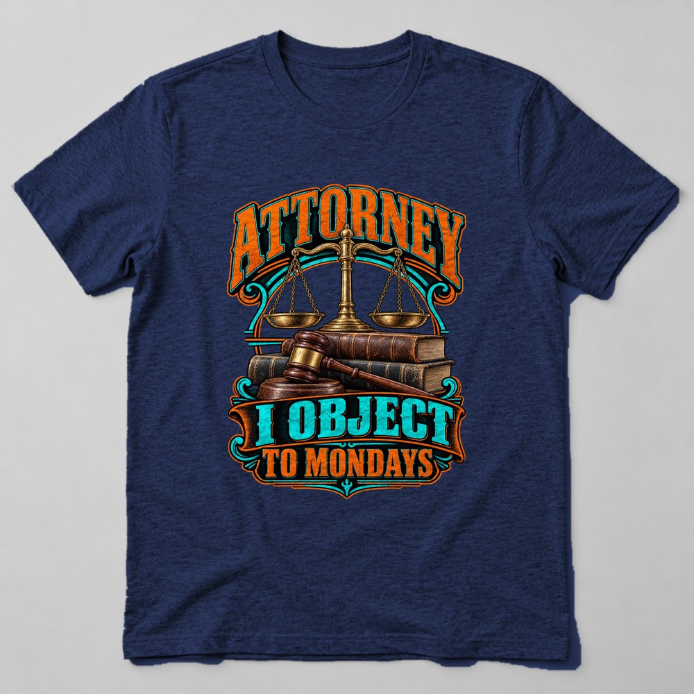 Attorney I Object to Mondays T-Shirt in Navy