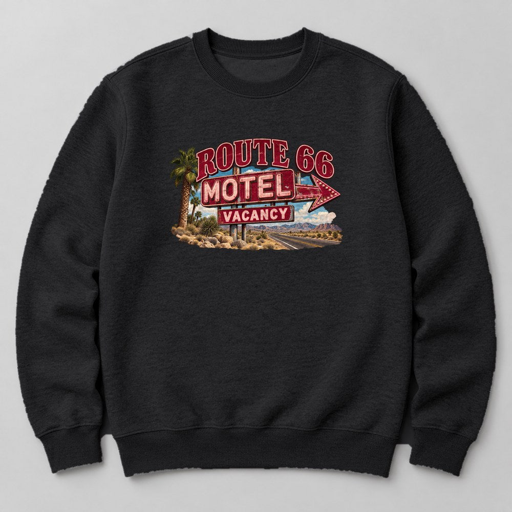 Route 66 Motel Vacancy Sweatshirt in Black
