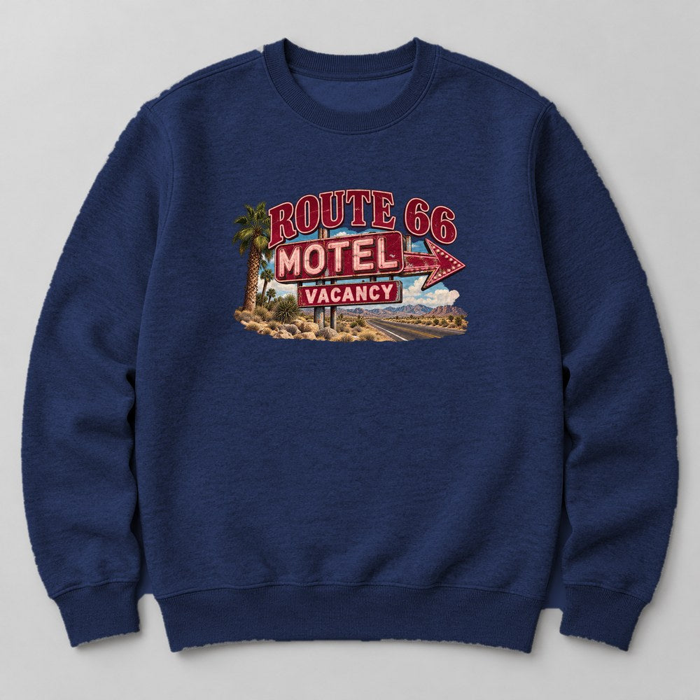 Route 66 Motel Vacancy Sweatshirt in Navy