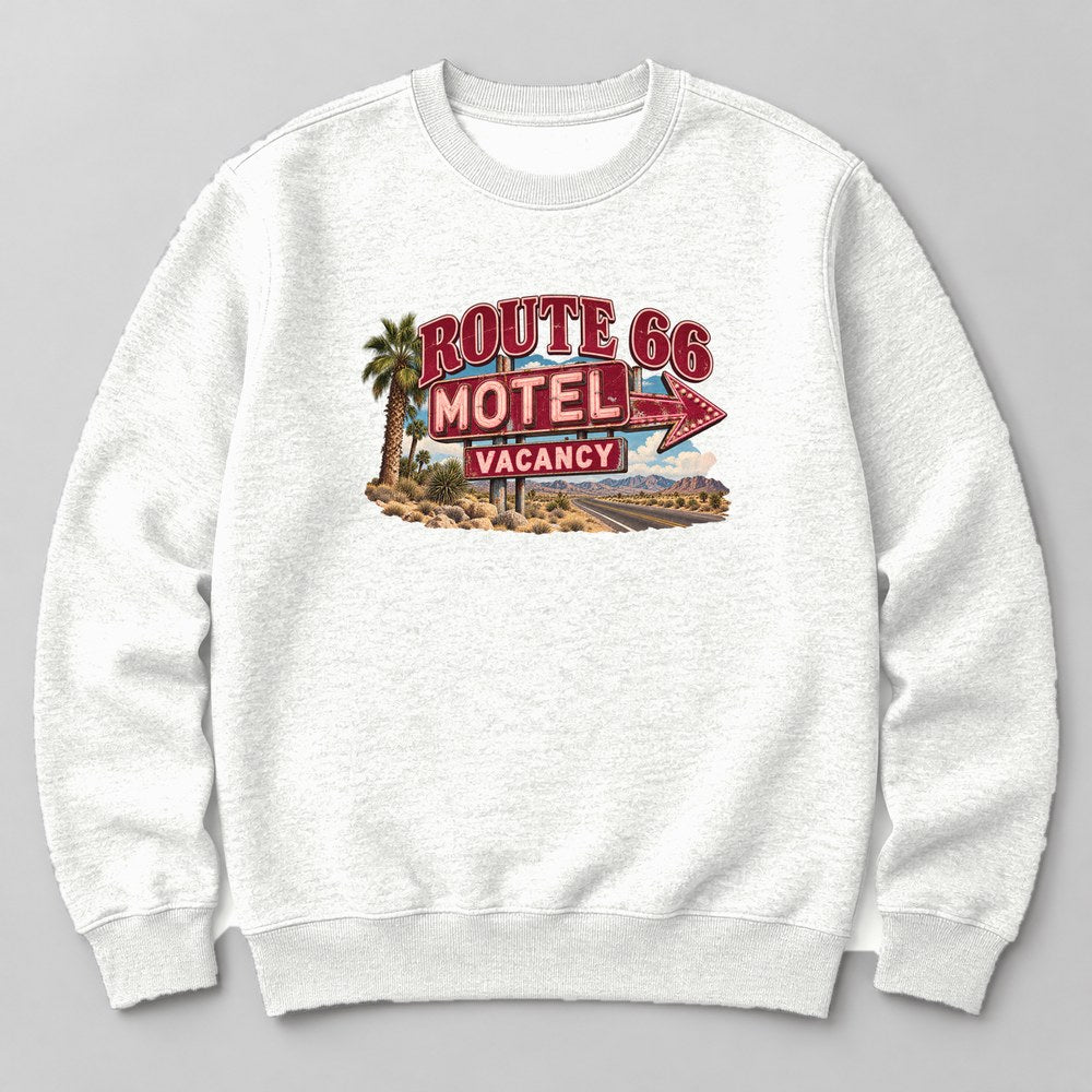 Route 66 Motel Vacancy Sweatshirt in White