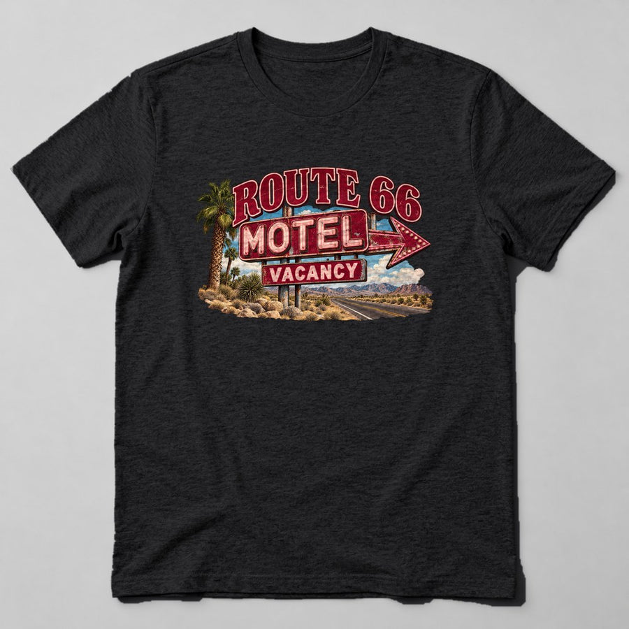 Route 66 Motel Vacancy T-Shirt in Black