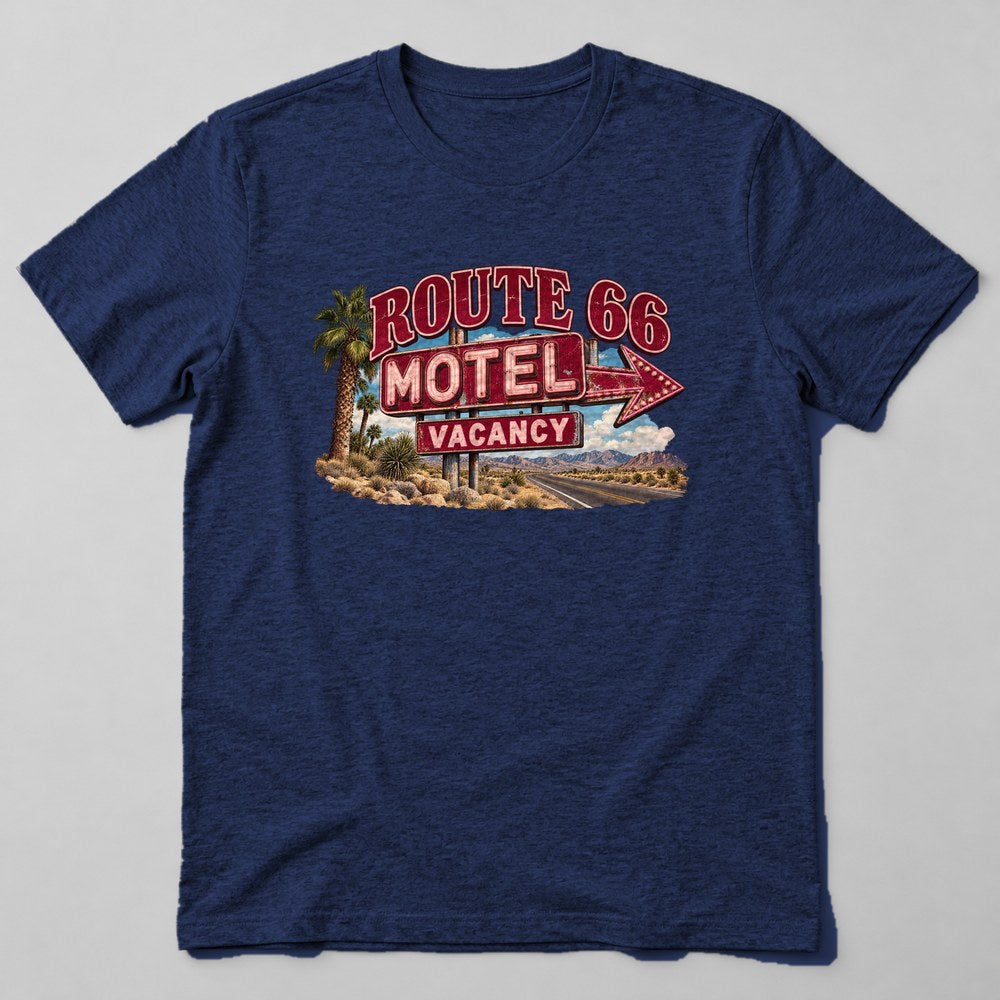 Route 66 Motel Vacancy T-Shirt in Navy
