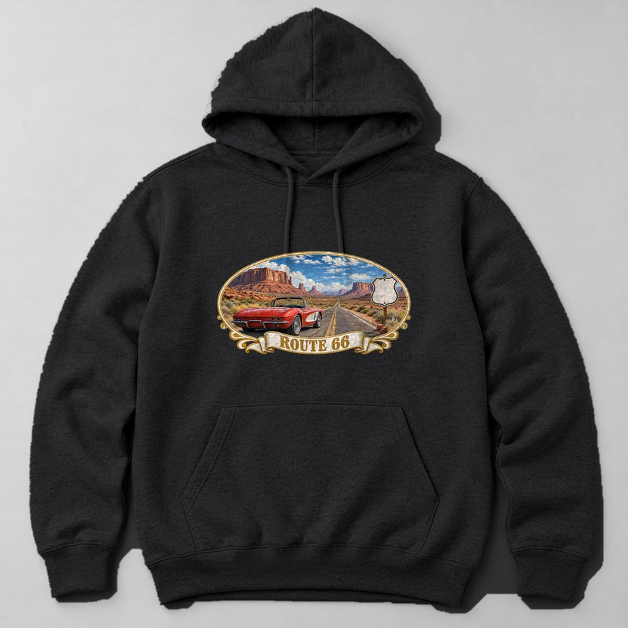 Route 66 Hoodie in Black