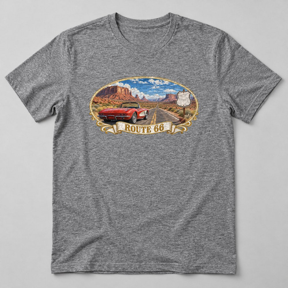 Route 66 T-Shirt in Heather Grey