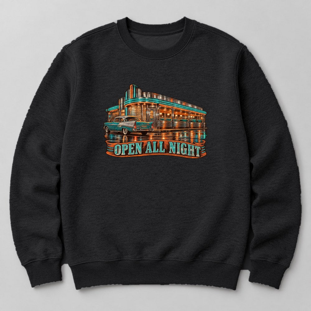 Open All Night Sweatshirt in Black