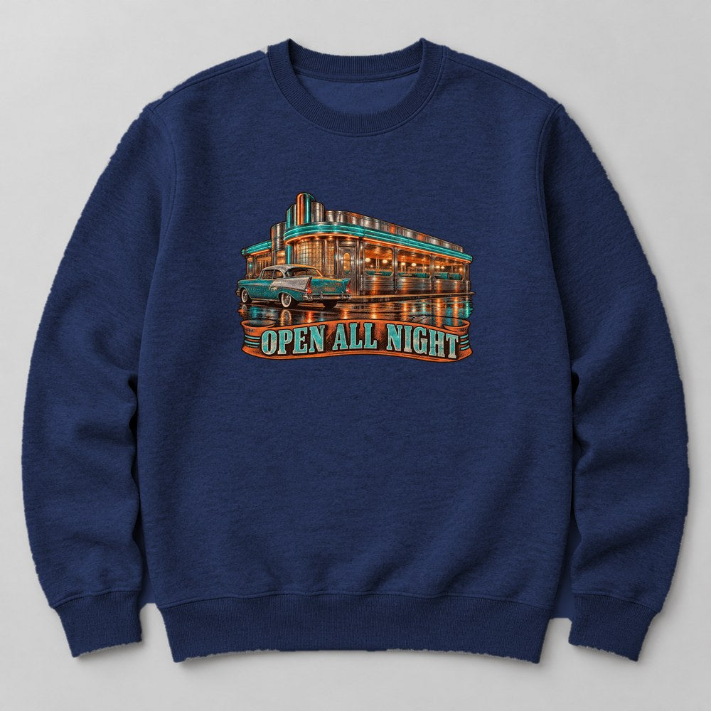 Open All Night Sweatshirt in Navy