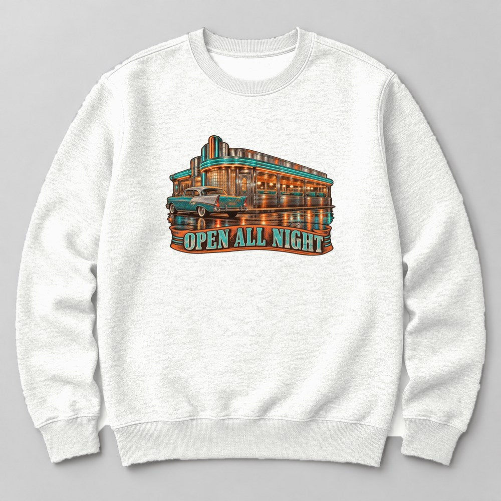 Open All Night Sweatshirt in White