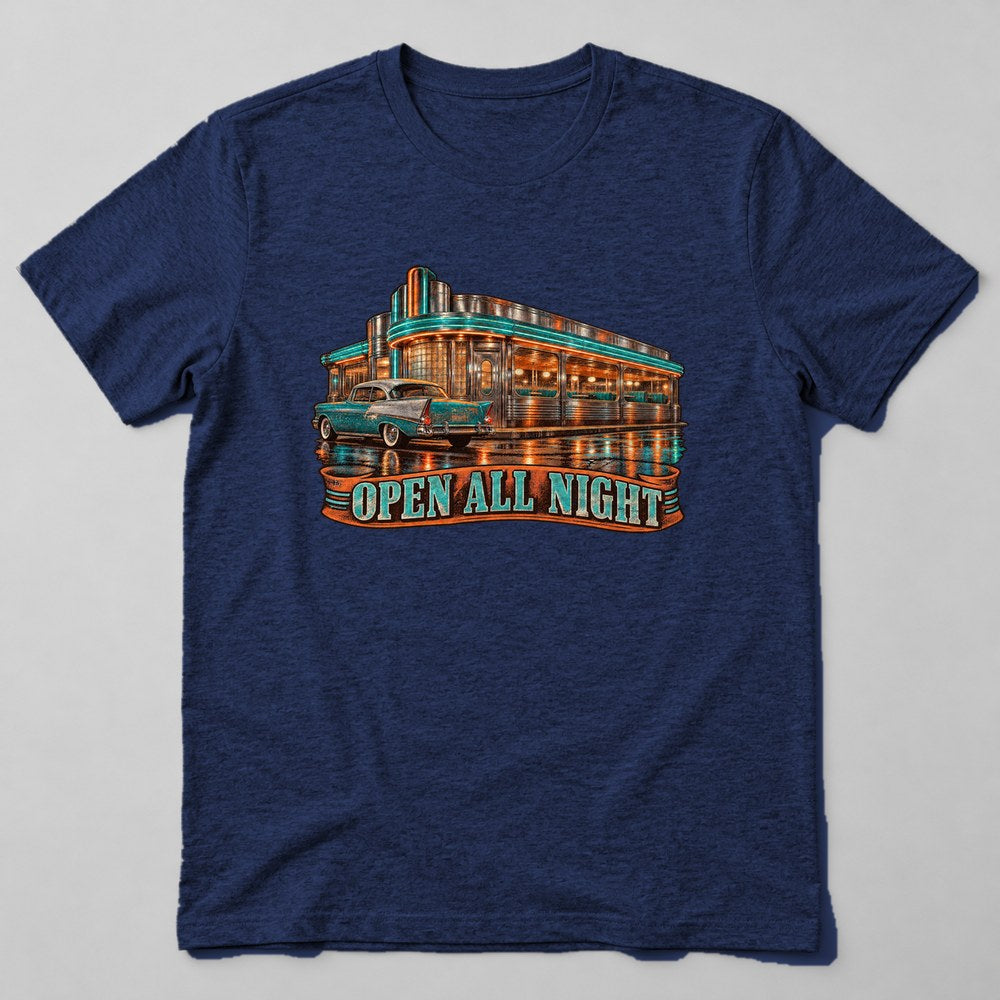 Open All Night T-Shirt in Navy