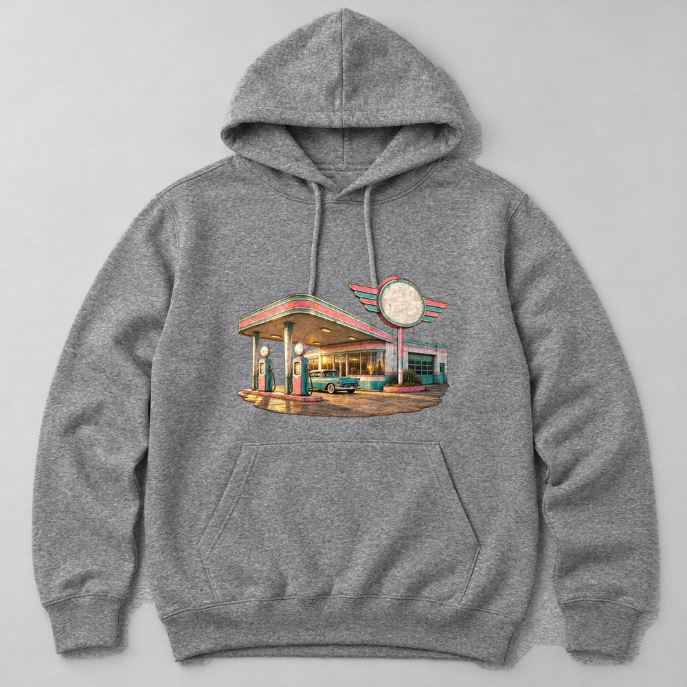 Gas Station Hoodie in Heather Grey