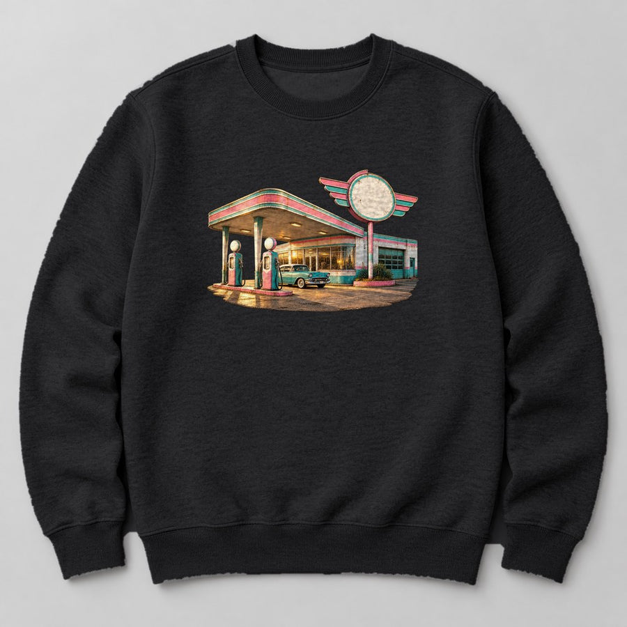 Gas Station Sweatshirt in Black