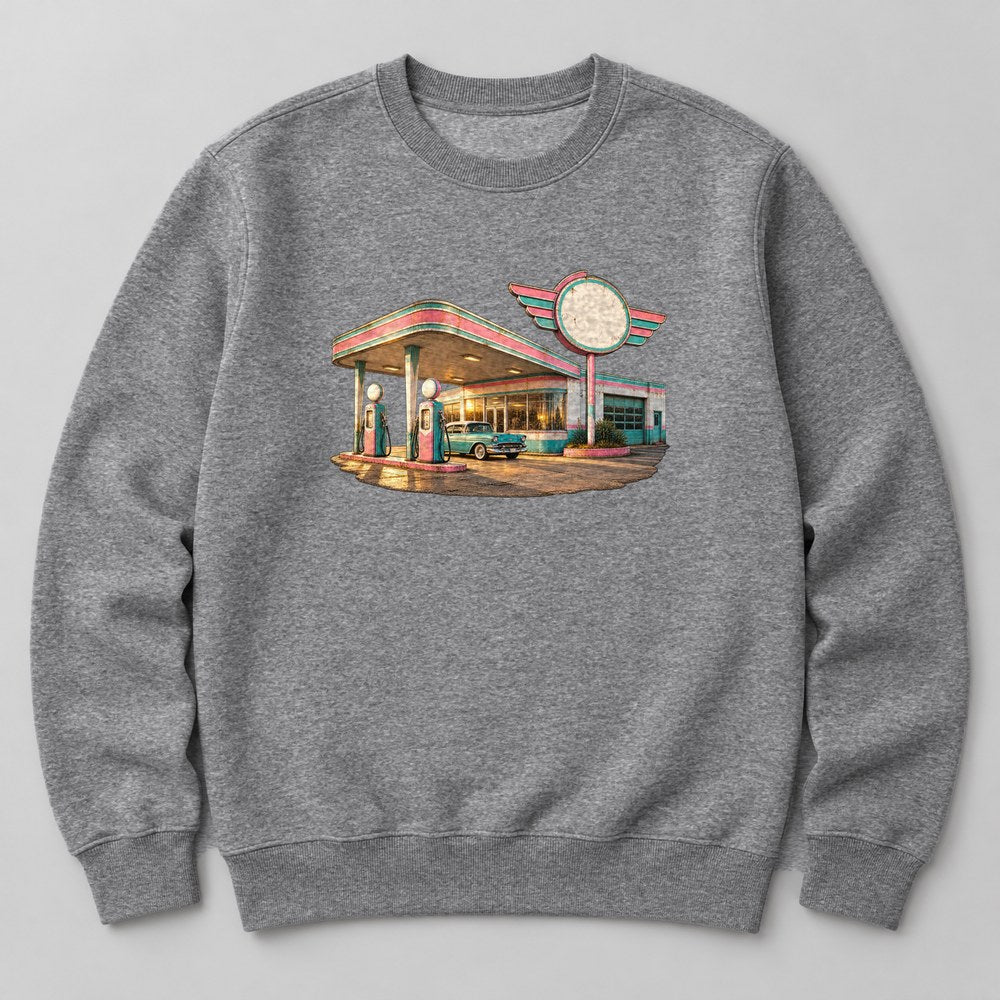 Gas Station Sweatshirt in Heather Grey