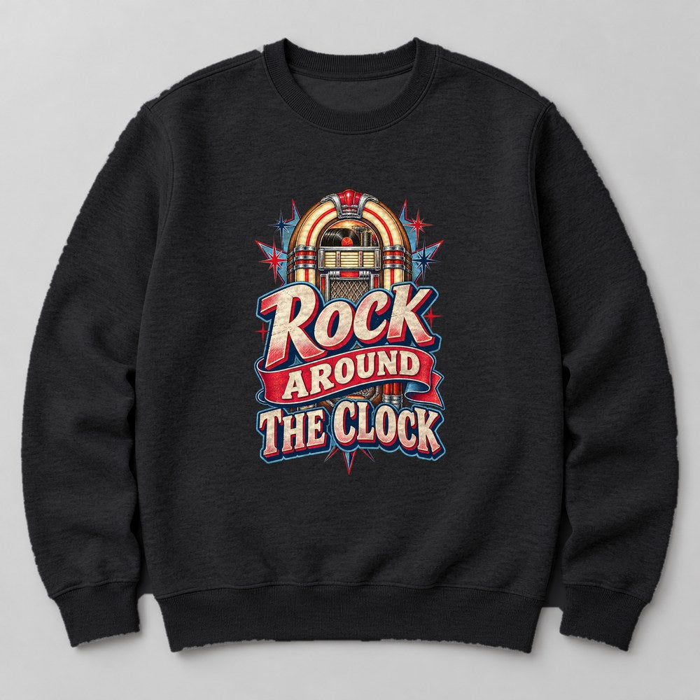 Rock Around the Clock Sweatshirt in Black