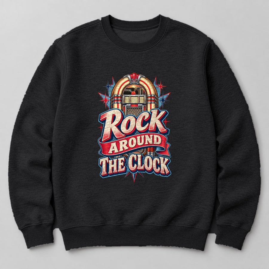 Rock Around the Clock Sweatshirt in Black