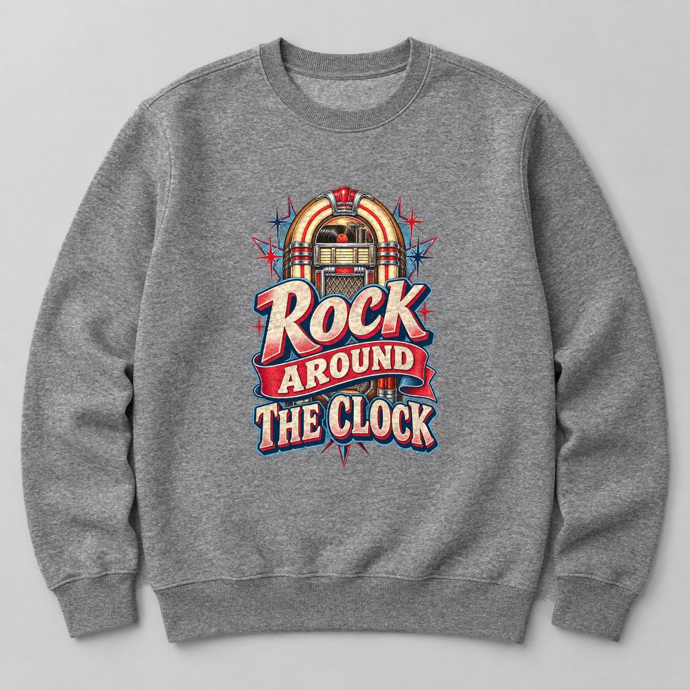 Rock Around the Clock Sweatshirt in Heather Grey