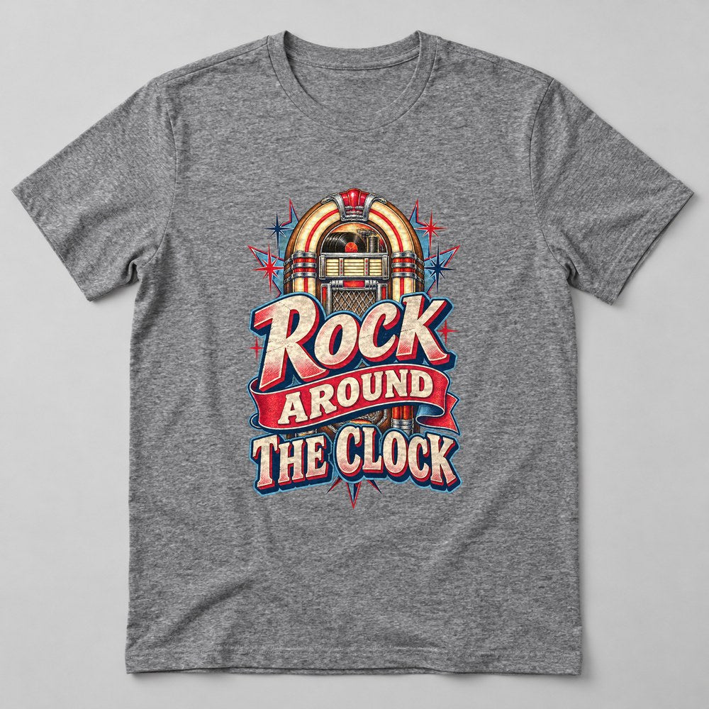 Rock Around the Clock T-Shirt in Heather Grey