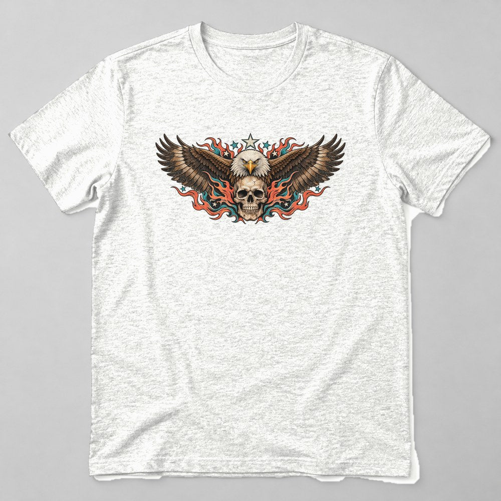 Biker Eagle Skull T-Shirt in White