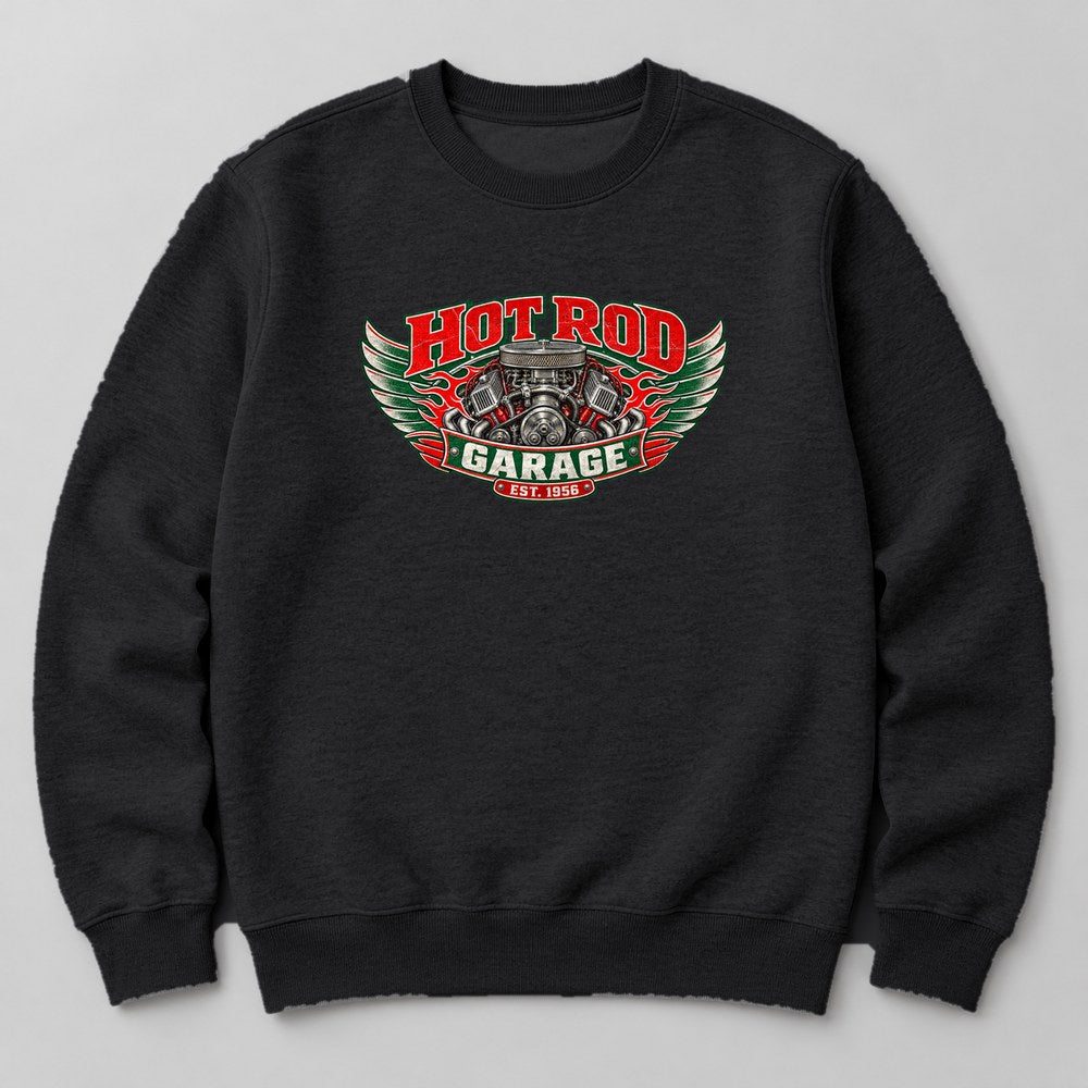 Hot Rod Garage Est. 1956 Sweatshirt in Black